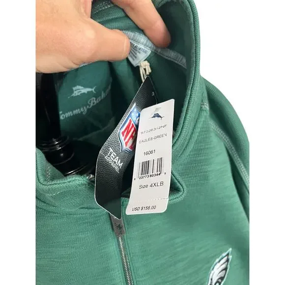Tommy Bahama Philadelphia Eagles NFL Apparel 1/4 Zip Pullover 4XLB NWT MSRP $158